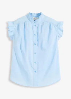 bonprix Bekleidung·Jacken & Mäntel|Blusen & Tuniken^Bluse aus reiner Baumwolle hellblau