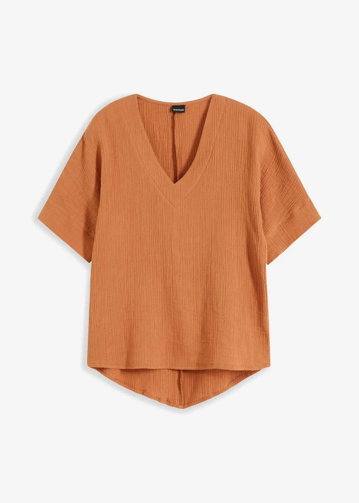 bonprix Bekleidung·Jacken & Mäntel|Blusen & Tuniken^Bluse aus reiner Baumwolle braun