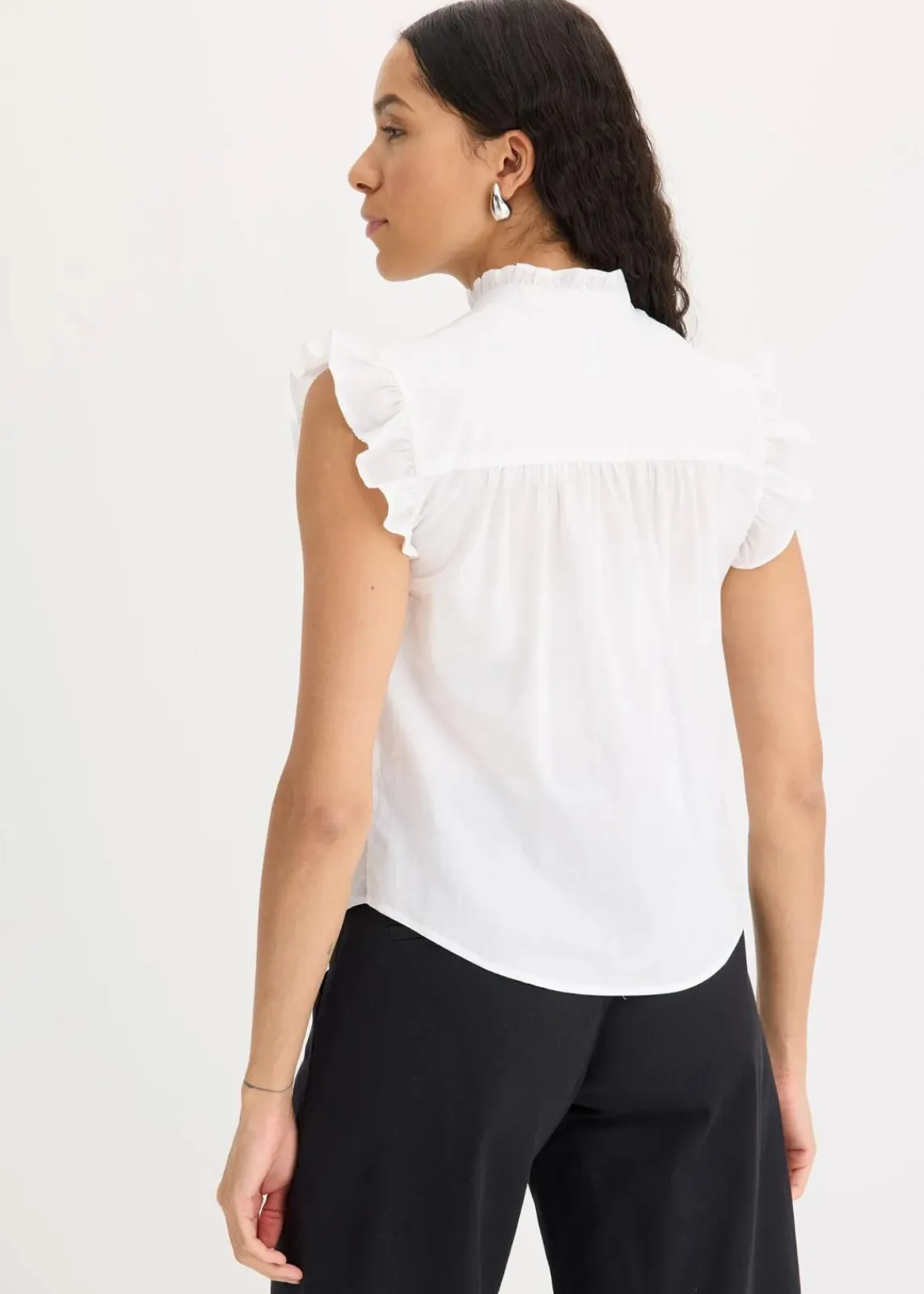 bonprix Blusen & Tuniken|Bekleidung·Jacken & Mäntel^Bluse aus reiner Baumwolle weiß