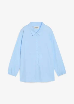 bonprix Blusen & Tuniken|Bekleidung·Jacken & Mäntel^Bluse aus reiner Baumwolle hellblau