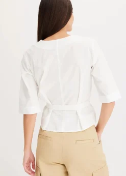 bonprix Bekleidung·Jacken & Mäntel|Blusen & Tuniken^Bluse aus reiner Baumwolle weiß