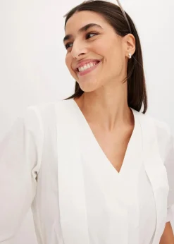 bonprix Bekleidung·Jacken & Mäntel|Blusen & Tuniken^Bluse aus reiner Baumwolle weiß