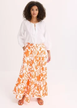bonprix Blusen & Tuniken|Bekleidung·Jacken & Mäntel^Bluse aus reiner Bio-Baumwolle weiß