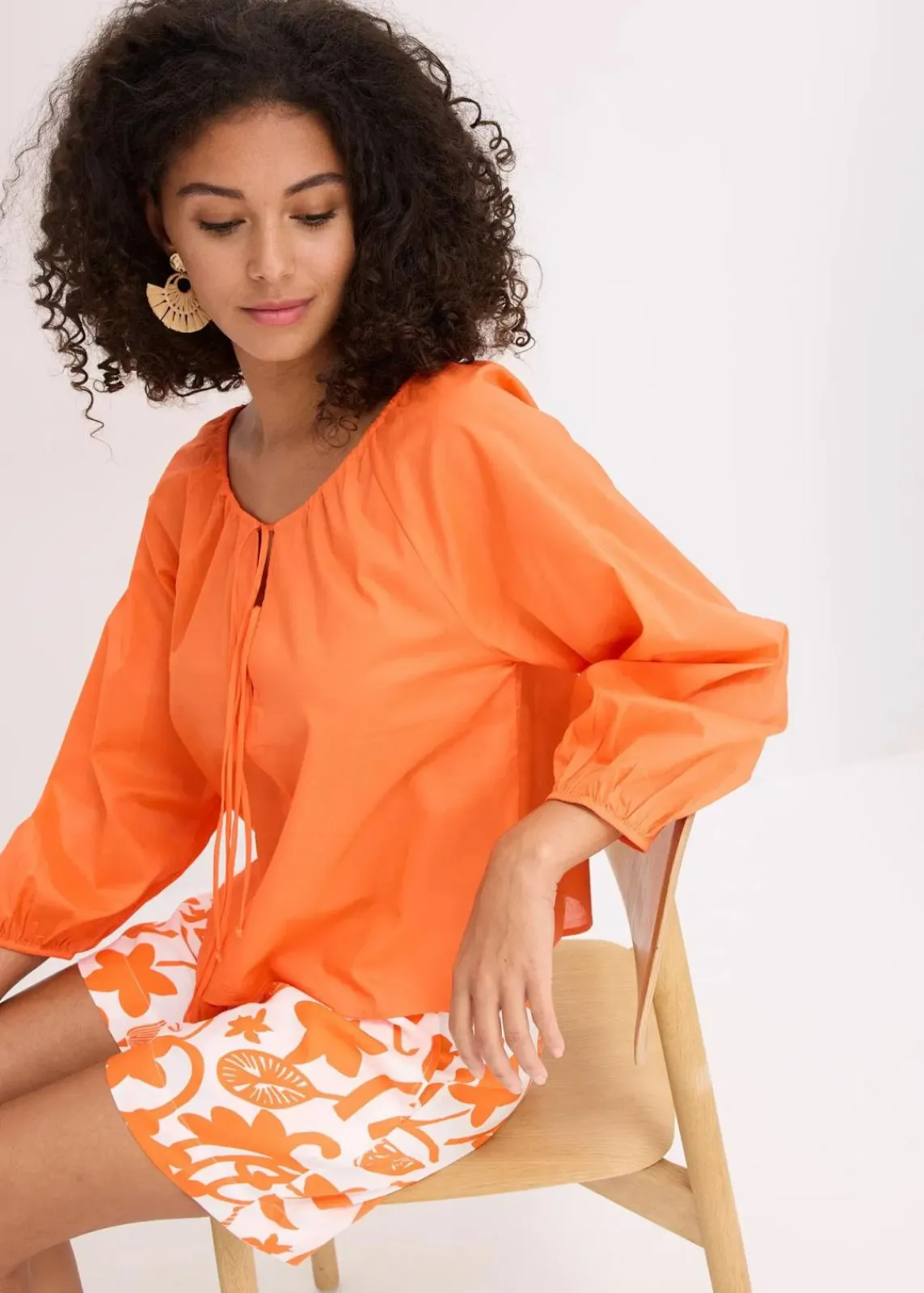 bonprix Blusen & Tuniken|Bekleidung·Jacken & Mäntel^Bluse aus reiner Bio-Baumwolle mango