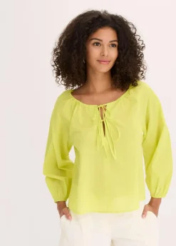 bonprix Bekleidung·Jacken & Mäntel|Blusen & Tuniken^Bluse aus reiner Bio-Baumwolle zitrusgelb