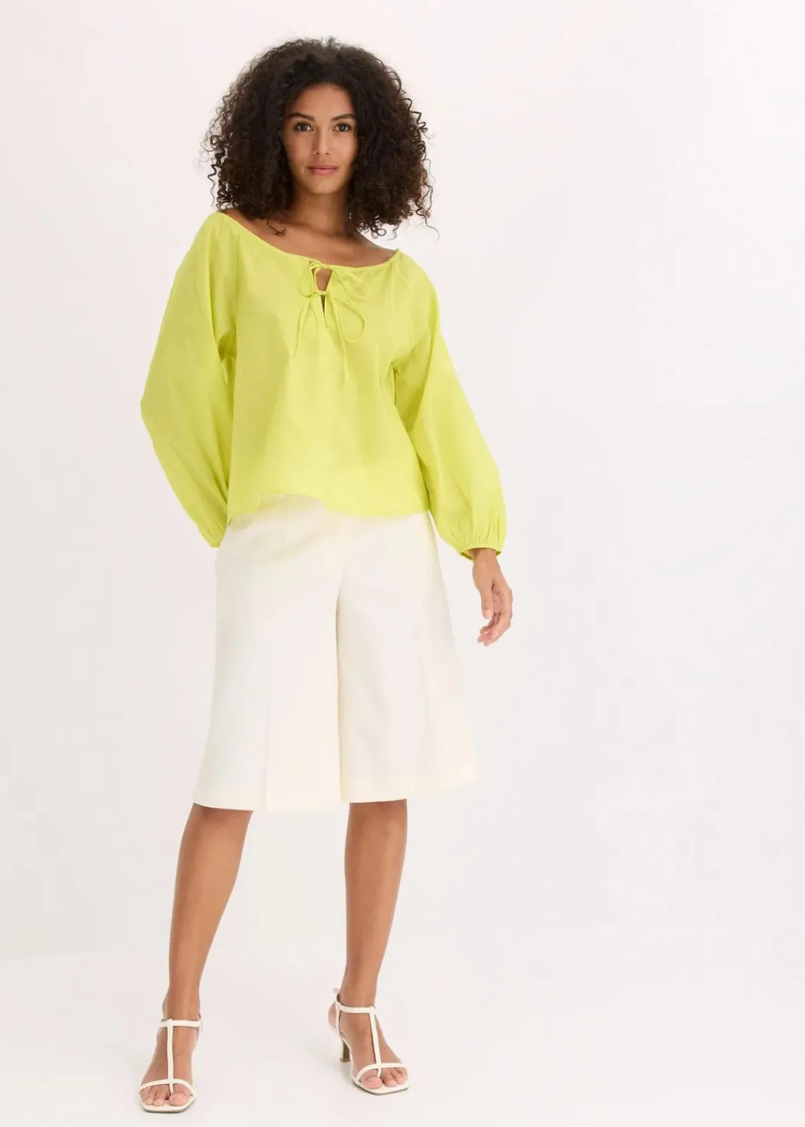 bonprix Bekleidung·Jacken & Mäntel|Blusen & Tuniken^Bluse aus reiner Bio-Baumwolle zitrusgelb