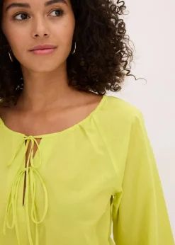 bonprix Bekleidung·Jacken & Mäntel|Blusen & Tuniken^Bluse aus reiner Bio-Baumwolle zitrusgelb
