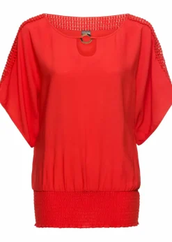 bonprix Nachhaltigere Materialien|Blusen & Tuniken^Bluse aus reiner Viskose erdbeere