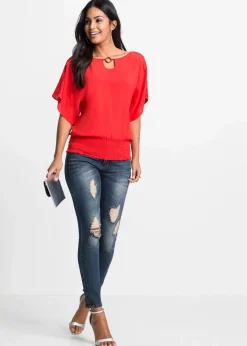 bonprix Nachhaltigere Materialien|Blusen & Tuniken^Bluse aus reiner Viskose erdbeere