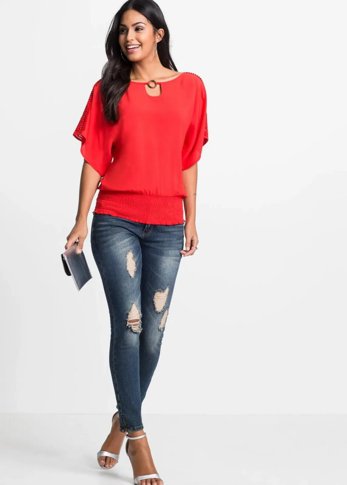bonprix Nachhaltigere Materialien|Blusen & Tuniken^Bluse aus reiner Viskose erdbeere