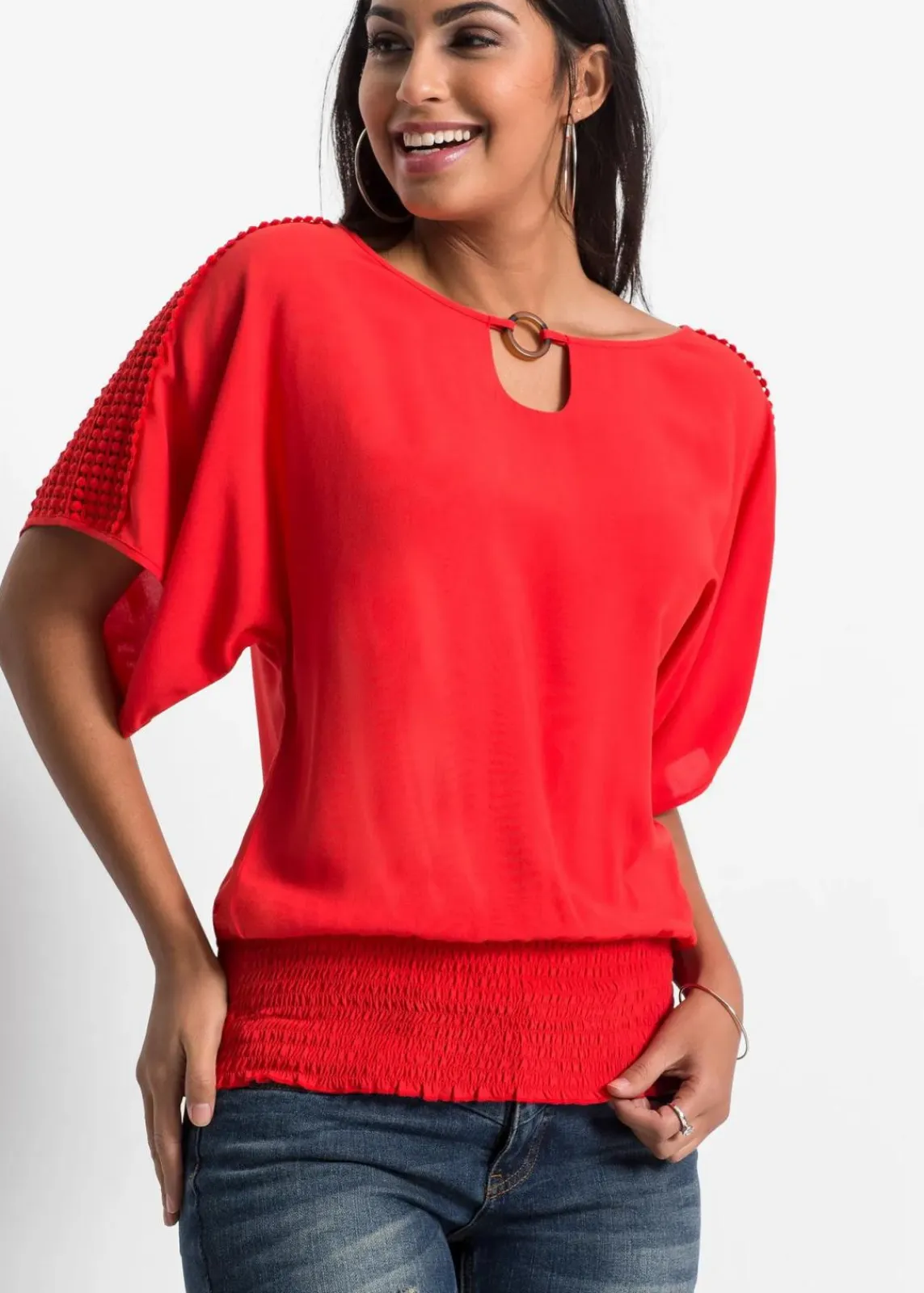 bonprix Nachhaltigere Materialien|Blusen & Tuniken^Bluse aus reiner Viskose erdbeere