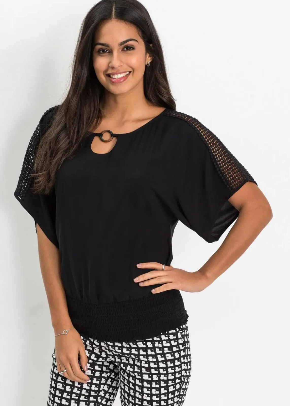 bonprix Nachhaltigere Materialien|Blusen & Tuniken^Bluse aus reiner Viskose schwarz
