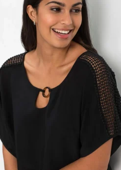 bonprix Nachhaltigere Materialien|Blusen & Tuniken^Bluse aus reiner Viskose schwarz