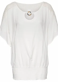 bonprix Blusen & Tuniken|Nachhaltigere Materialien^Bluse aus reiner Viskose wollweiß