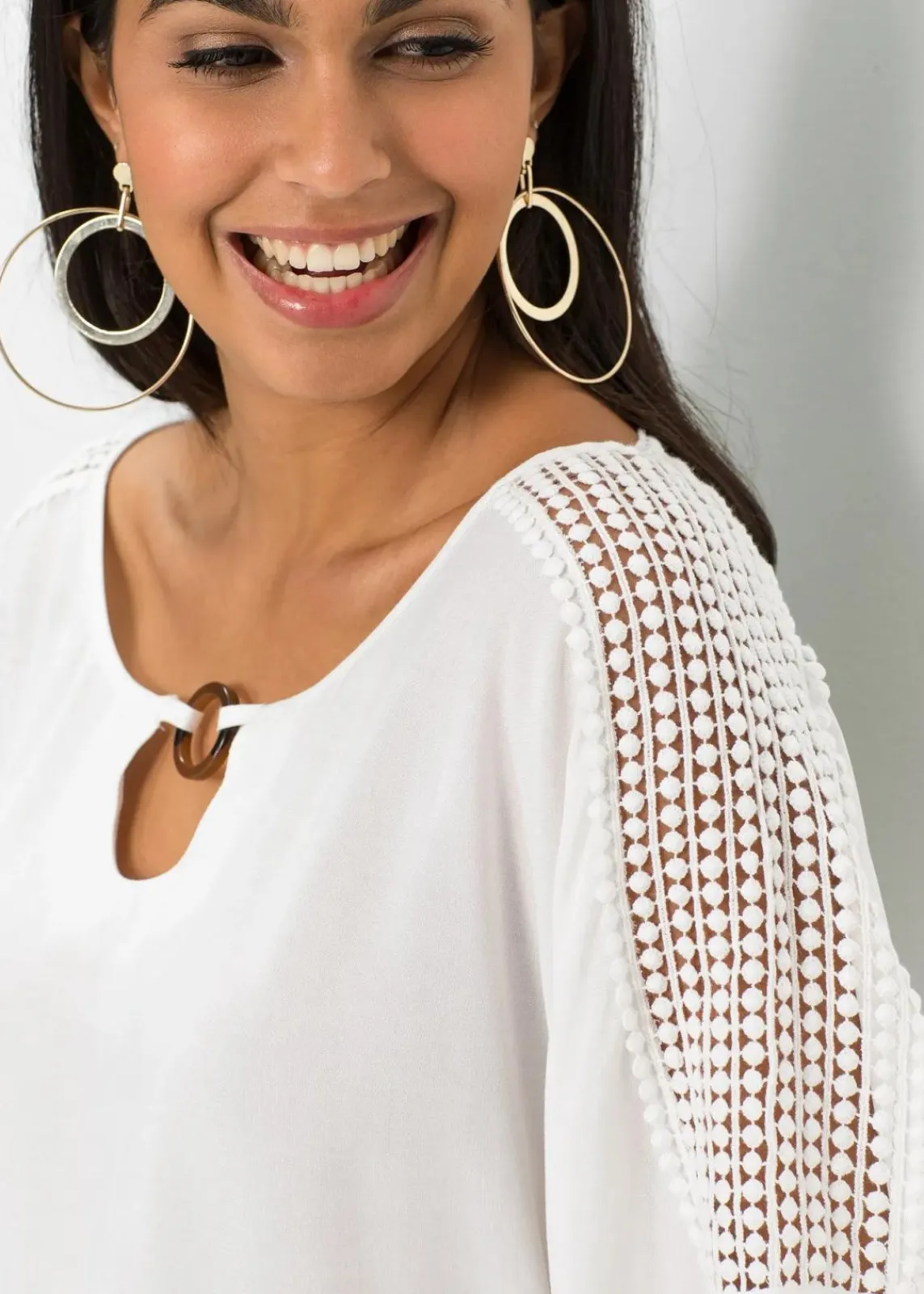 bonprix Blusen & Tuniken|Nachhaltigere Materialien^Bluse aus reiner Viskose wollweiß