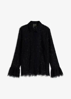 bonprix Bekleidung·Jacken & Mäntel|Blusen & Tuniken^Bluse aus Spitze schwarz