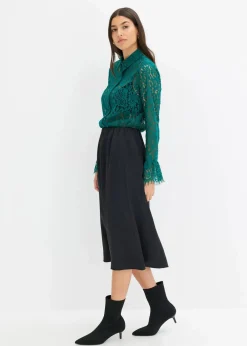 bonprix Blusen & Tuniken|Bekleidung·Jacken & Mäntel^Bluse aus Spitze brillantgrün