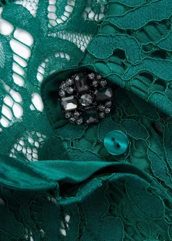 bonprix Blusen & Tuniken|Bekleidung·Jacken & Mäntel^Bluse aus Spitze brillantgrün