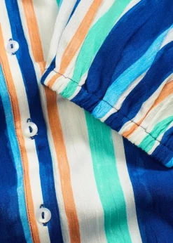 bonprix Bekleidung·Jacken & Mäntel|Blusen & Tuniken^Bluse aus strukturierter Viskose arktikblau/hellblau/weiß gestreift