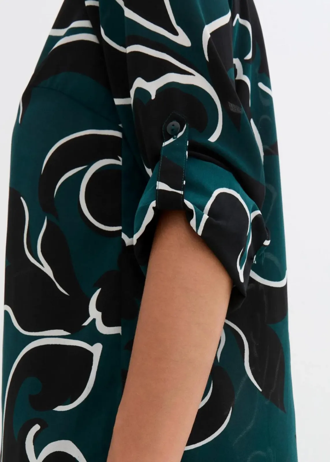 bonprix Blusen & Tuniken|Bekleidung·Jacken & Mäntel^Bluse bedruckt tiefgrün/schwarz bedruckt