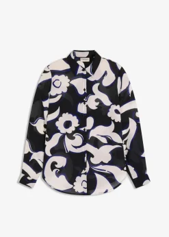bonprix Blusen & Tuniken|Bekleidung·Jacken & Mäntel^Bluse bedruckt schwarz/weiß bedruckt