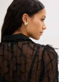 bonprix Blusen & Tuniken^Bluse mit Fransen-Details schwarz