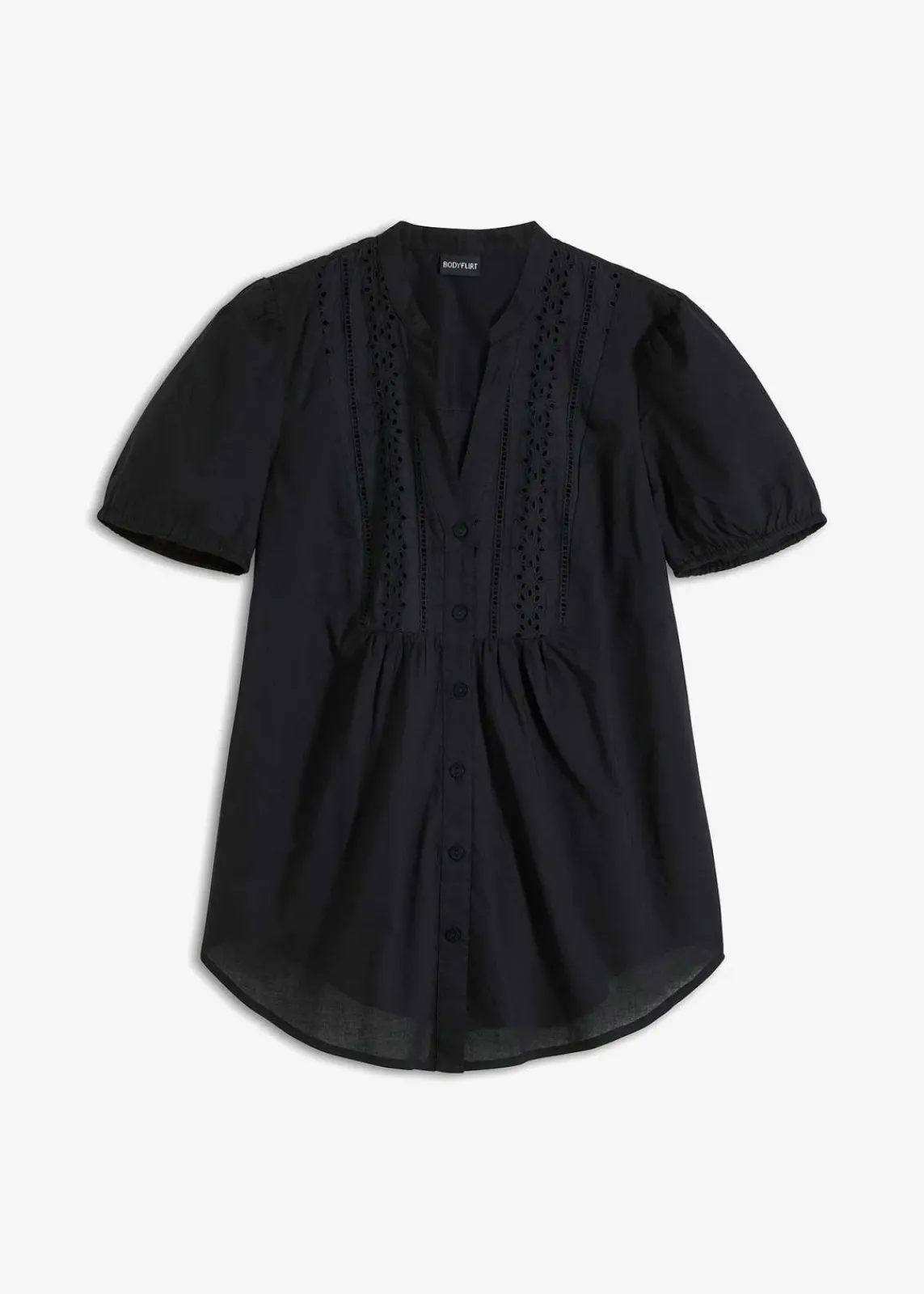 bonprix Blusen & Tuniken^Bluse mit Lochstickerei schwarz