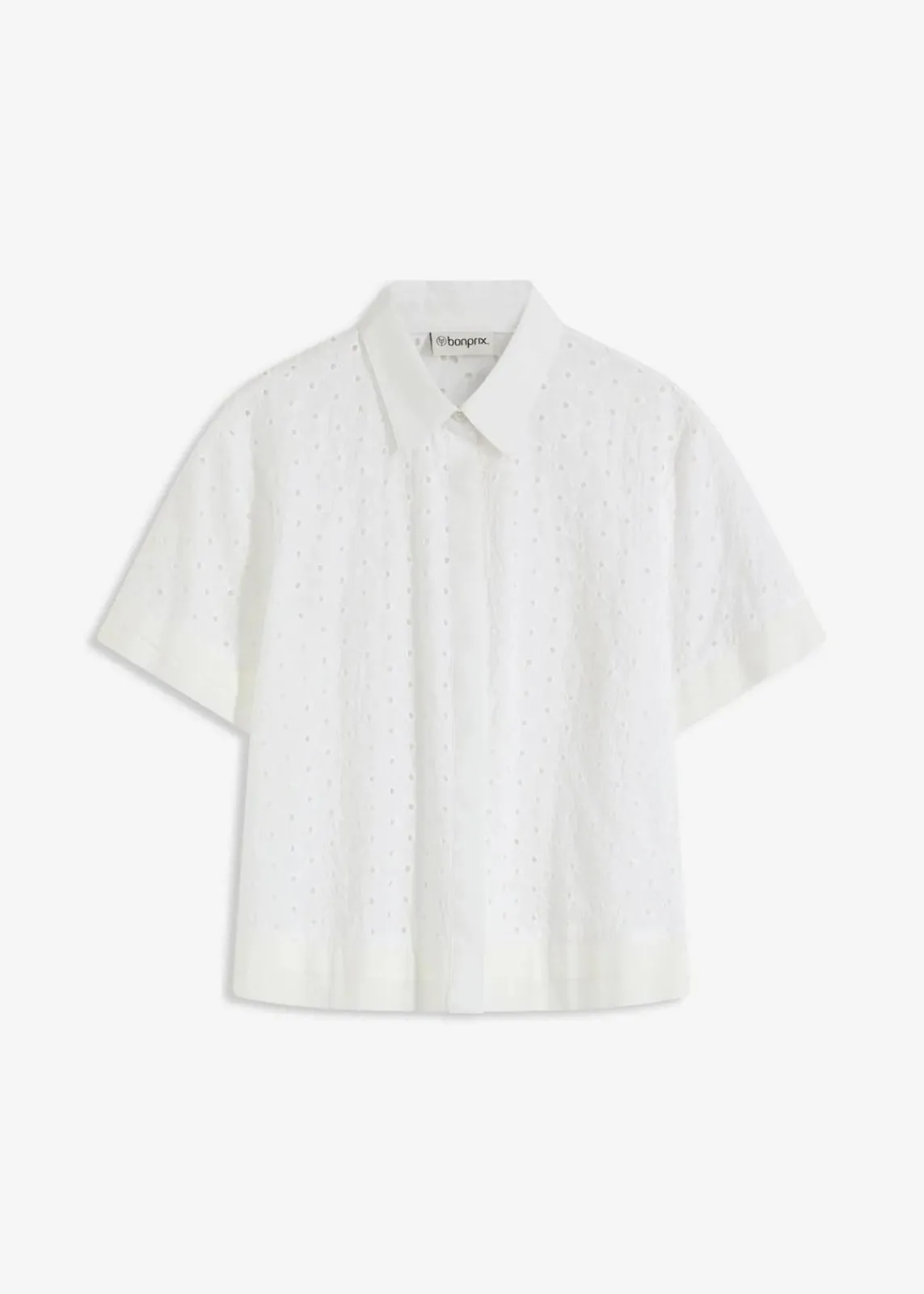 bonprix Bekleidung·Jacken & Mäntel|Blusen & Tuniken^Bluse mit Lochstickerei wollweiß