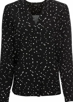 bonprix Bekleidung·Jacken & Mäntel|Blusen & Tuniken^Bluse mit Pünktchen schwarz gepunktet