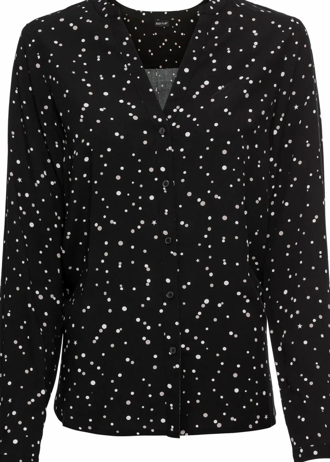 bonprix Bekleidung·Jacken & Mäntel|Blusen & Tuniken^Bluse mit Pünktchen schwarz gepunktet