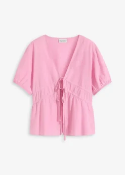 bonprix Bekleidung·Jacken & Mäntel|Blusen & Tuniken^Bluse mit Schleifen rosa