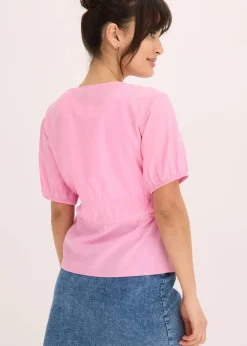 bonprix Bekleidung·Jacken & Mäntel|Blusen & Tuniken^Bluse mit Schleifen rosa