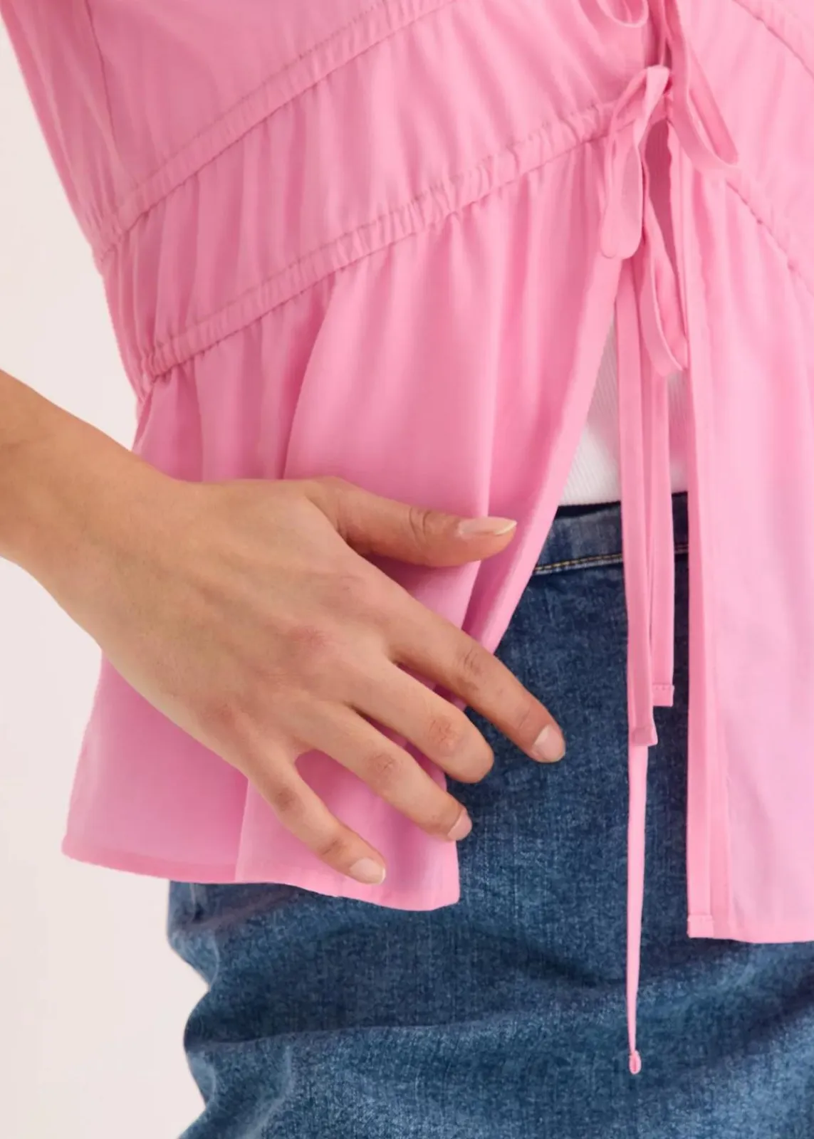 bonprix Bekleidung·Jacken & Mäntel|Blusen & Tuniken^Bluse mit Schleifen rosa