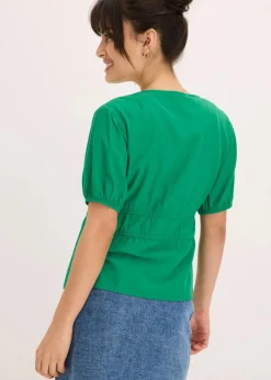 bonprix Blusen & Tuniken|Bekleidung·Jacken & Mäntel^Bluse mit Schleifen edelsteingrün