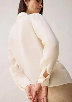 bonprix Bekleidung·Jacken & Mäntel|Premium^Bluse mit Seide naturbeige