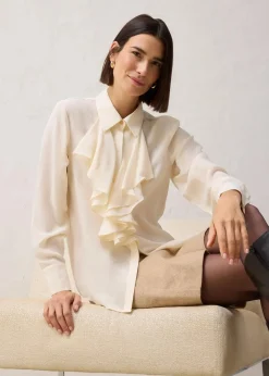 bonprix Bekleidung·Jacken & Mäntel|Premium^Bluse mit Seide naturbeige