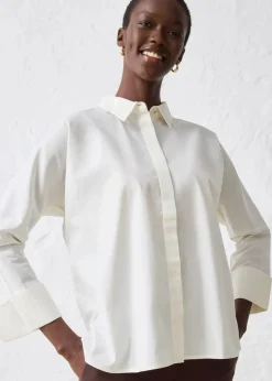 bonprix Bekleidung·Jacken & Mäntel|Blusen & Tuniken^Bluse mit Seidenanteil wollweiß