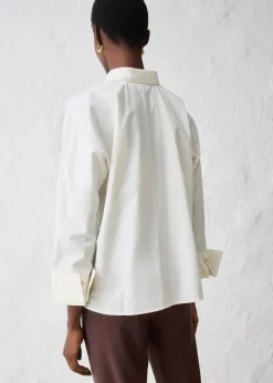 bonprix Bekleidung·Jacken & Mäntel|Blusen & Tuniken^Bluse mit Seidenanteil wollweiß