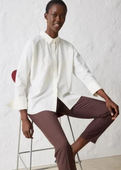 bonprix Bekleidung·Jacken & Mäntel|Blusen & Tuniken^Bluse mit Seidenanteil wollweiß