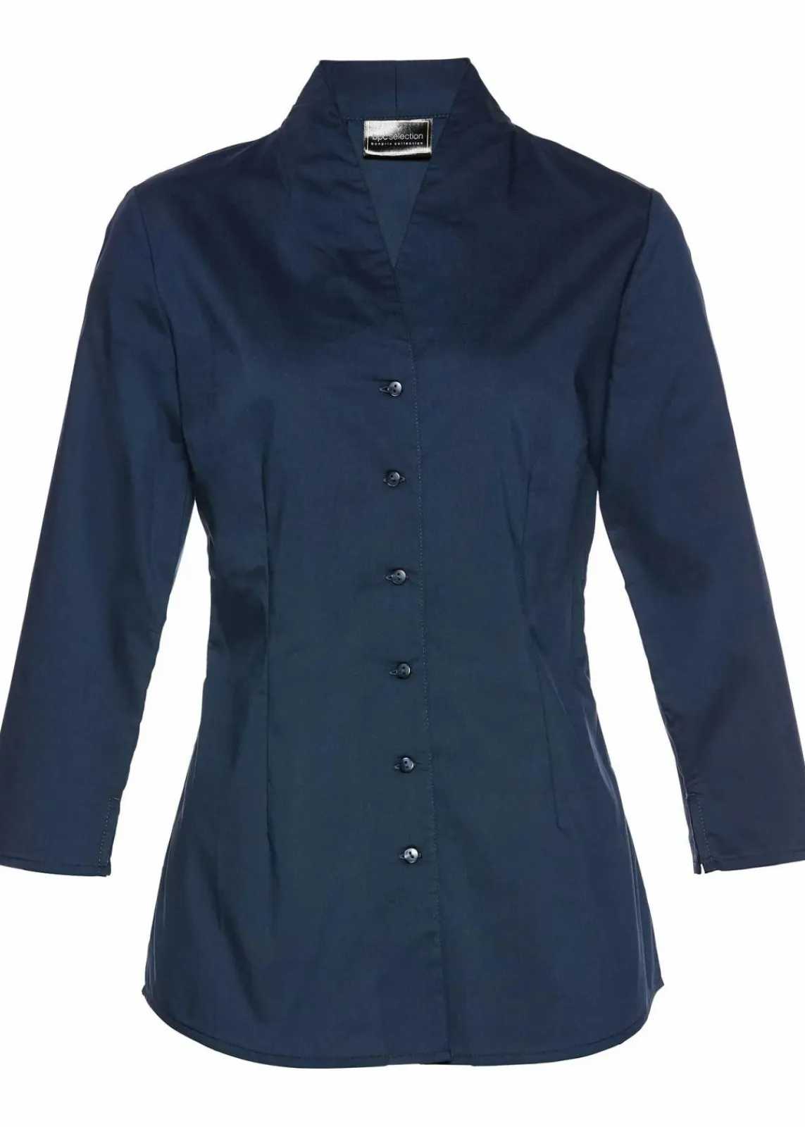 bonprix Blusen & Tuniken|Bekleidung·Jacken & Mäntel^Bluse mit Stehkragen dunkelblau