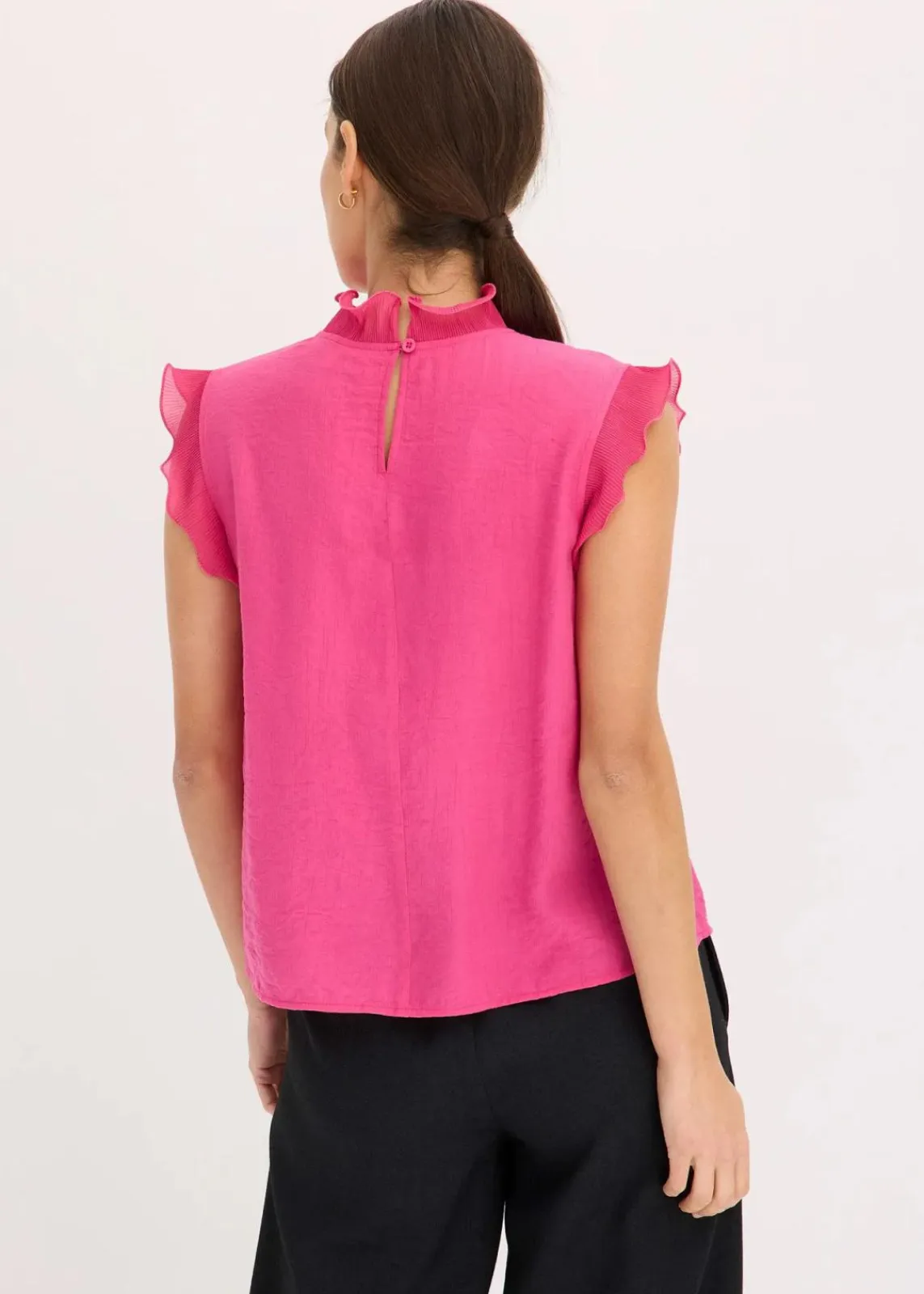 bonprix Bekleidung·Jacken & Mäntel|Blusen & Tuniken^Bluse mit Volants pink