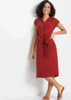 bonprix Bekleidung·Pullover & Strickjacken|Kleider^Blusenkleid rostrot