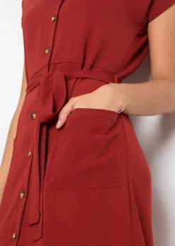 bonprix Bekleidung·Pullover & Strickjacken|Kleider^Blusenkleid rostrot