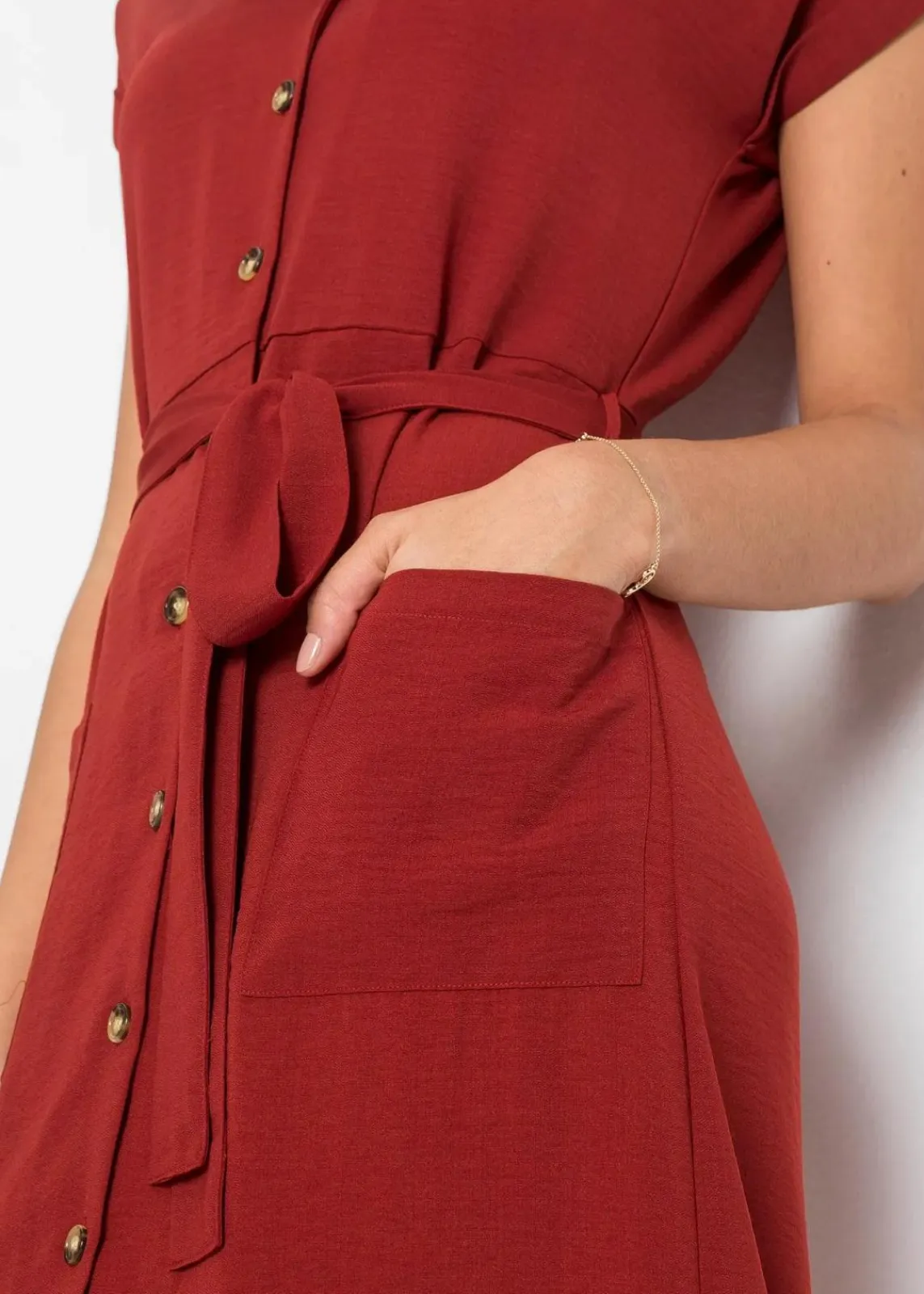 bonprix Bekleidung·Pullover & Strickjacken|Kleider^Blusenkleid rostrot