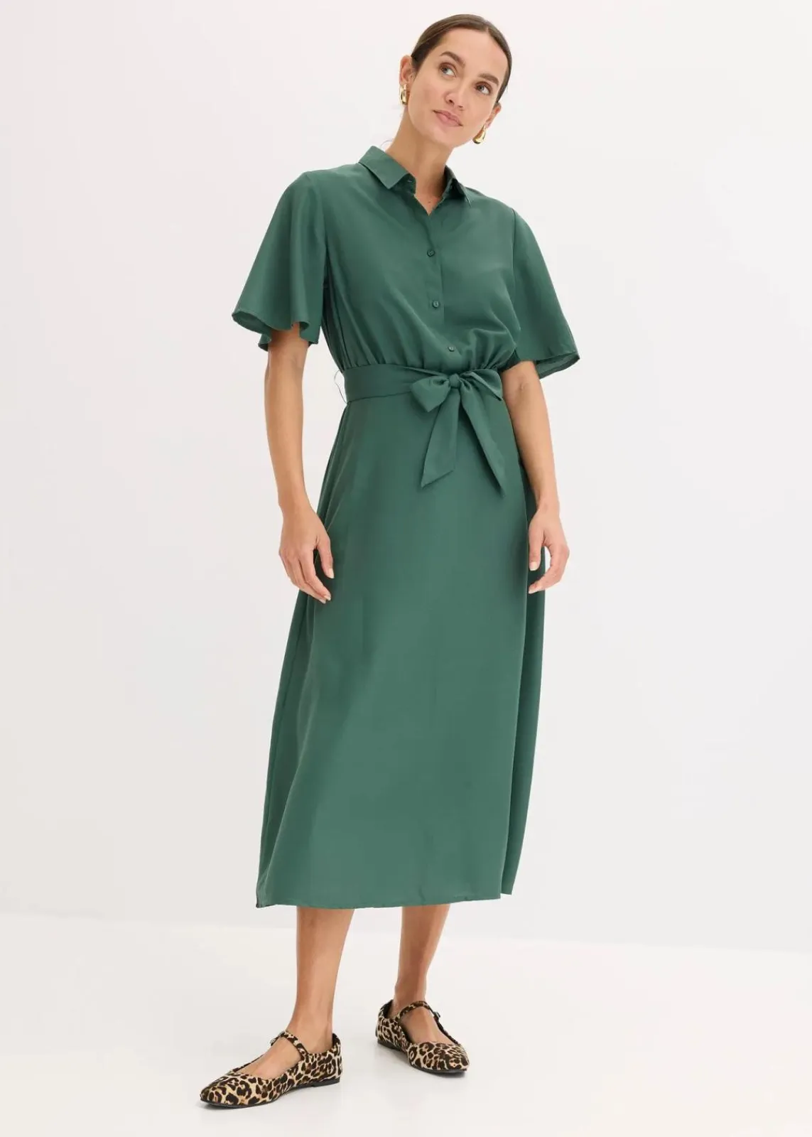 bonprix Nachhaltigere Materialien|Kleider^Blusenkleid schattengrün