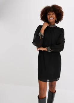 bonprix Nachhaltigere Materialien|Kleider^Blusenkleid schwarz