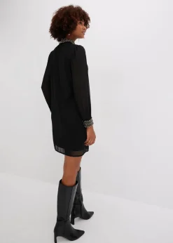 bonprix Nachhaltigere Materialien|Kleider^Blusenkleid schwarz