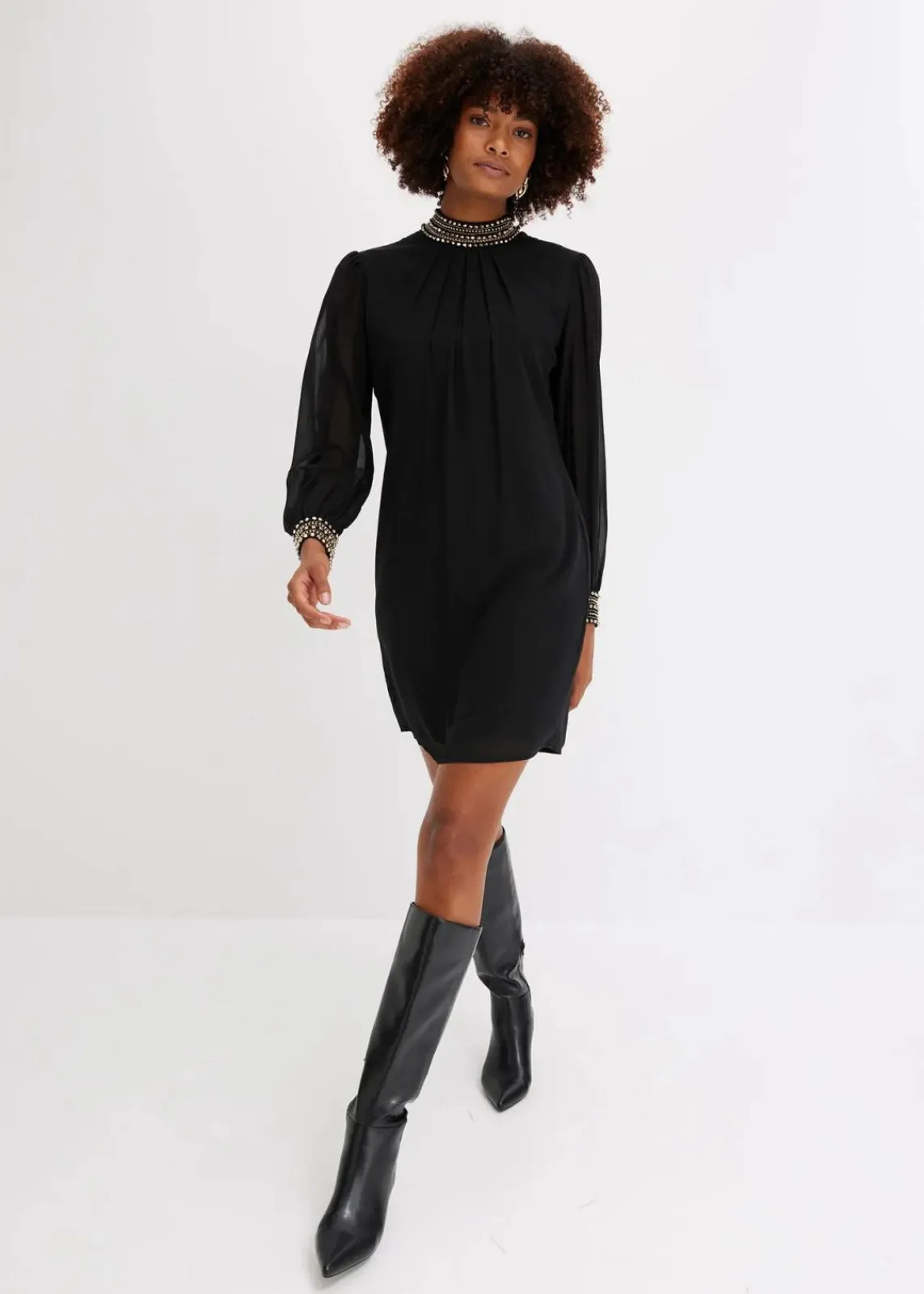 bonprix Nachhaltigere Materialien|Kleider^Blusenkleid schwarz