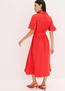 bonprix Bekleidung·Pullover & Strickjacken|Kleider^Blusenkleid erdbeere