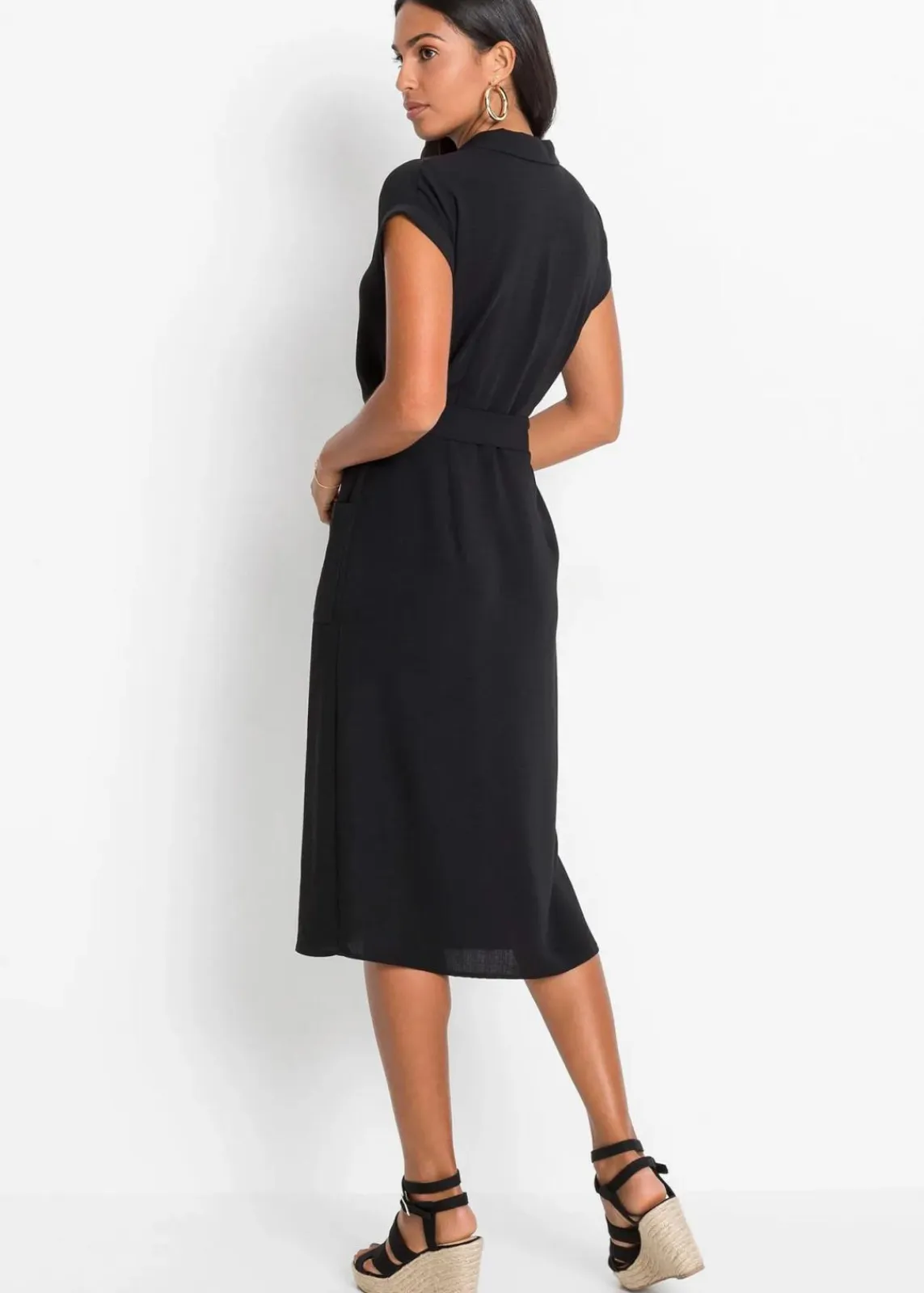 bonprix Kleider|Bekleidung·Pullover & Strickjacken^Blusenkleid schwarz